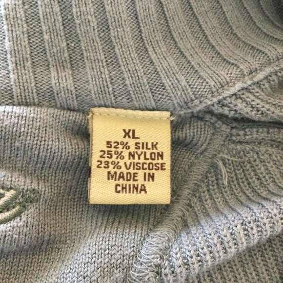 Tommy Bahama Vintage Blue Silk Blend Sweater, XL - Picture 6 of 8